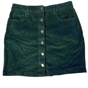 Emerald green cord mini skirt